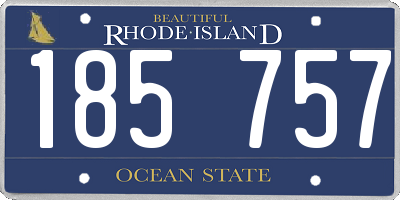 RI license plate 185757