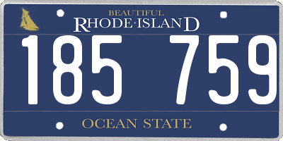 RI license plate 185759