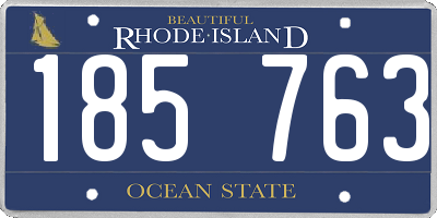 RI license plate 185763