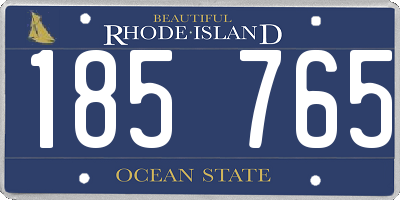 RI license plate 185765