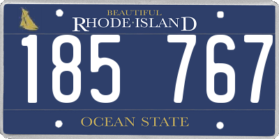 RI license plate 185767