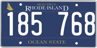 RI license plate 185768