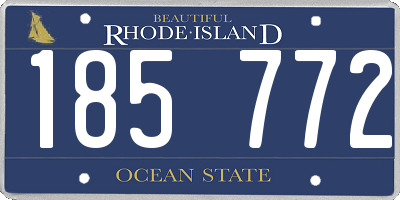 RI license plate 185772