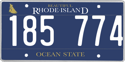 RI license plate 185774