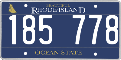 RI license plate 185778