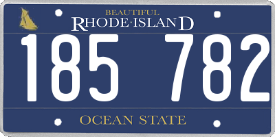 RI license plate 185782