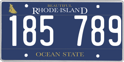 RI license plate 185789