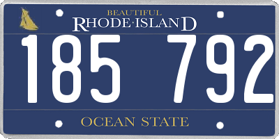 RI license plate 185792