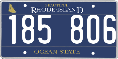 RI license plate 185806