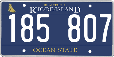 RI license plate 185807