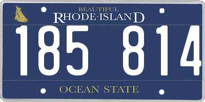 RI license plate 185814