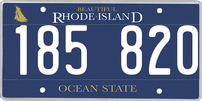 RI license plate 185820