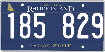 RI license plate 185829