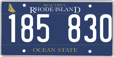 RI license plate 185830
