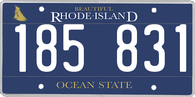 RI license plate 185831