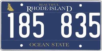 RI license plate 185835