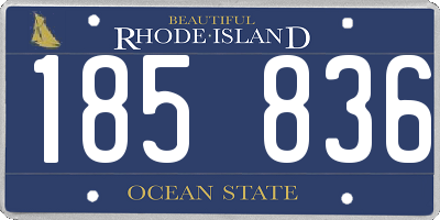 RI license plate 185836