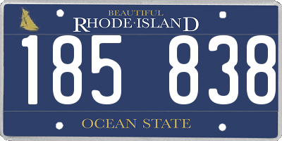 RI license plate 185838