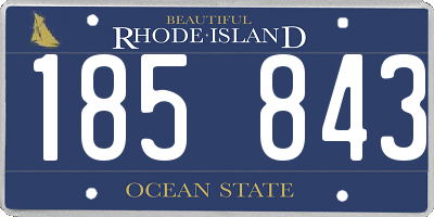 RI license plate 185843