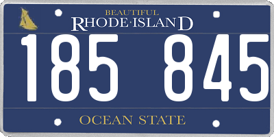 RI license plate 185845