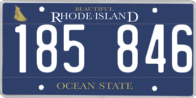 RI license plate 185846