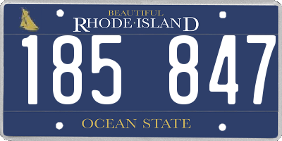 RI license plate 185847