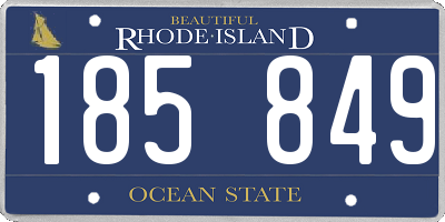 RI license plate 185849