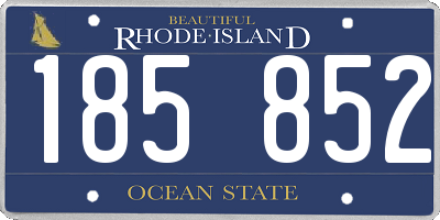 RI license plate 185852