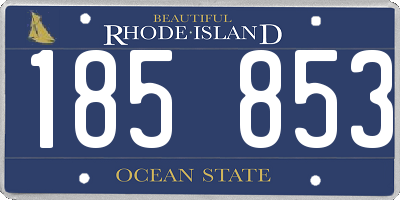 RI license plate 185853