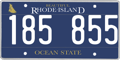 RI license plate 185855