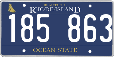 RI license plate 185863