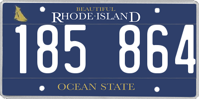 RI license plate 185864