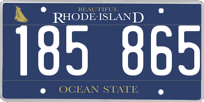 RI license plate 185865