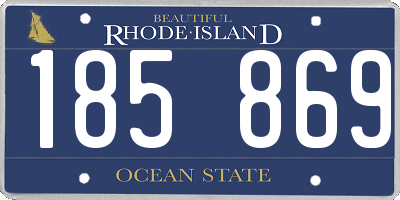 RI license plate 185869