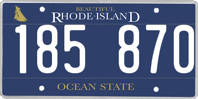 RI license plate 185870
