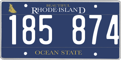 RI license plate 185874
