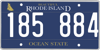 RI license plate 185884