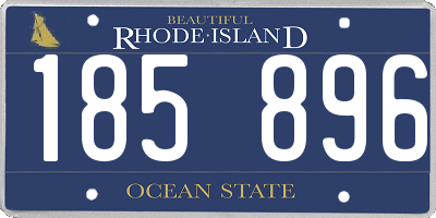 RI license plate 185896