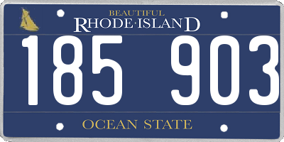 RI license plate 185903