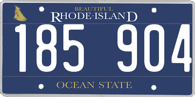 RI license plate 185904