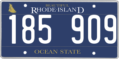 RI license plate 185909