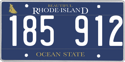 RI license plate 185912