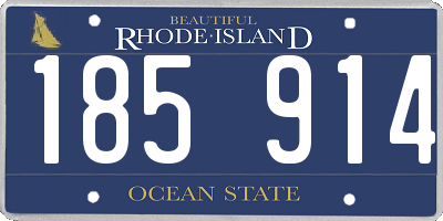 RI license plate 185914