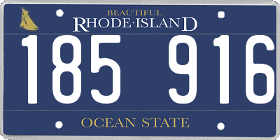 RI license plate 185916
