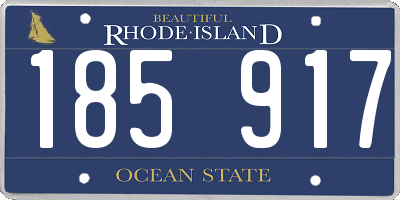 RI license plate 185917