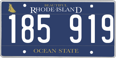 RI license plate 185919