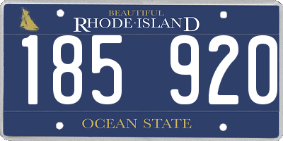 RI license plate 185920