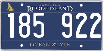 RI license plate 185922