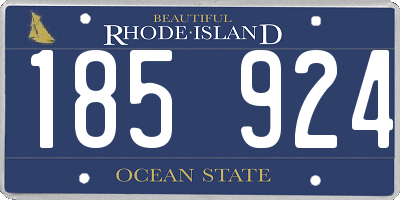 RI license plate 185924