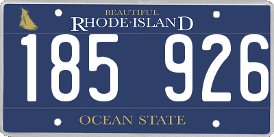 RI license plate 185926